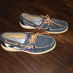 Sperry navy blue and plaid